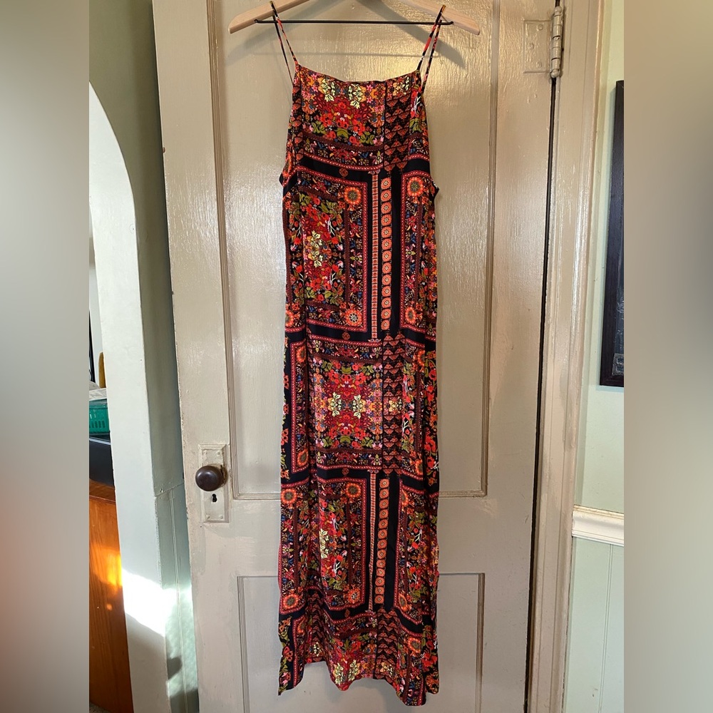 Topshop Scarf-Print Maxi Dress